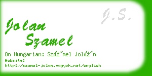 jolan szamel business card